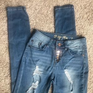 Indigo Rein Distressed Skinny Jeans